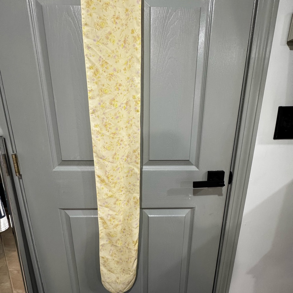 Vintage Light Yellow Floral Satin Scarf